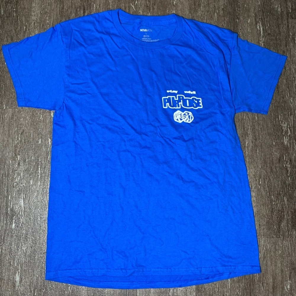 NovaMen Play With Purpose Graphic T-Shirt Mens Blue Large L Casual